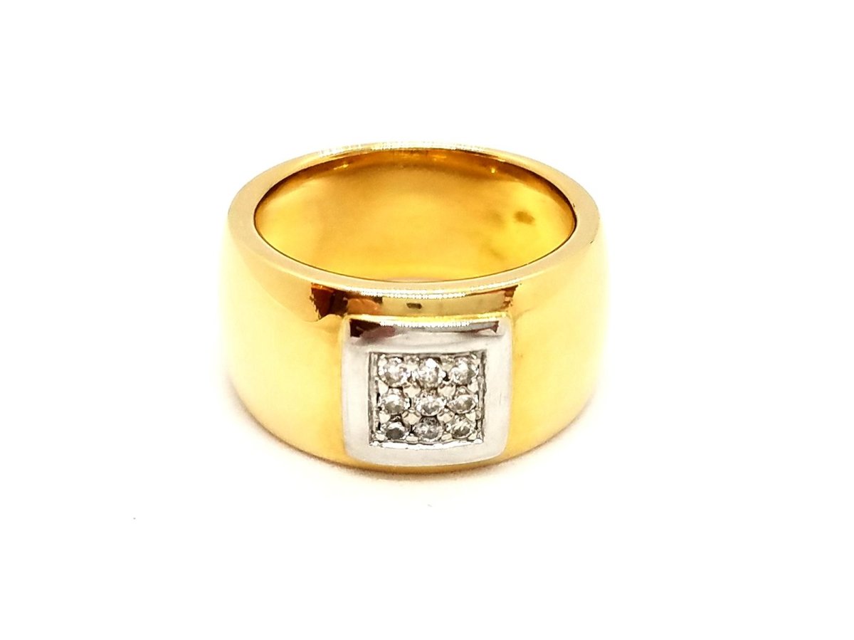Bague Jonc en or jaune et diamant - Castafiore
