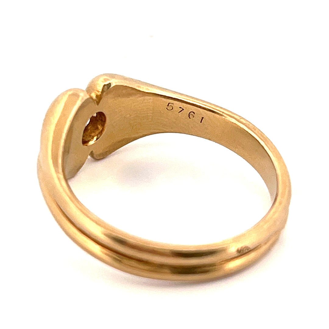 Bague Jonc en or jaune et diamants - Castafiore