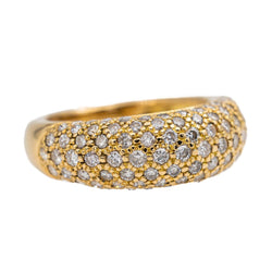 Bague Jonc en or jaune et diamants - Castafiore