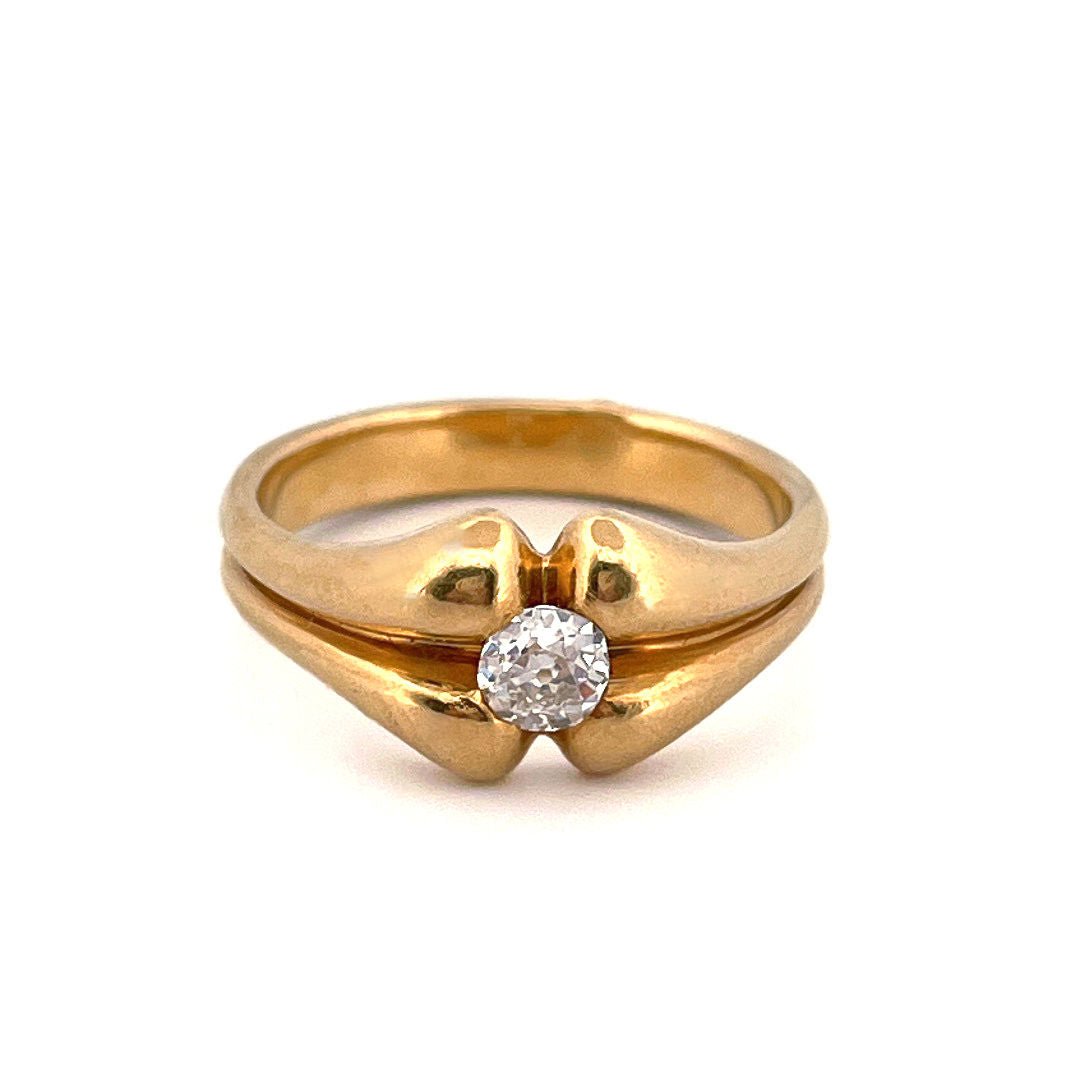 Bague Jonc en or jaune et diamants - Castafiore