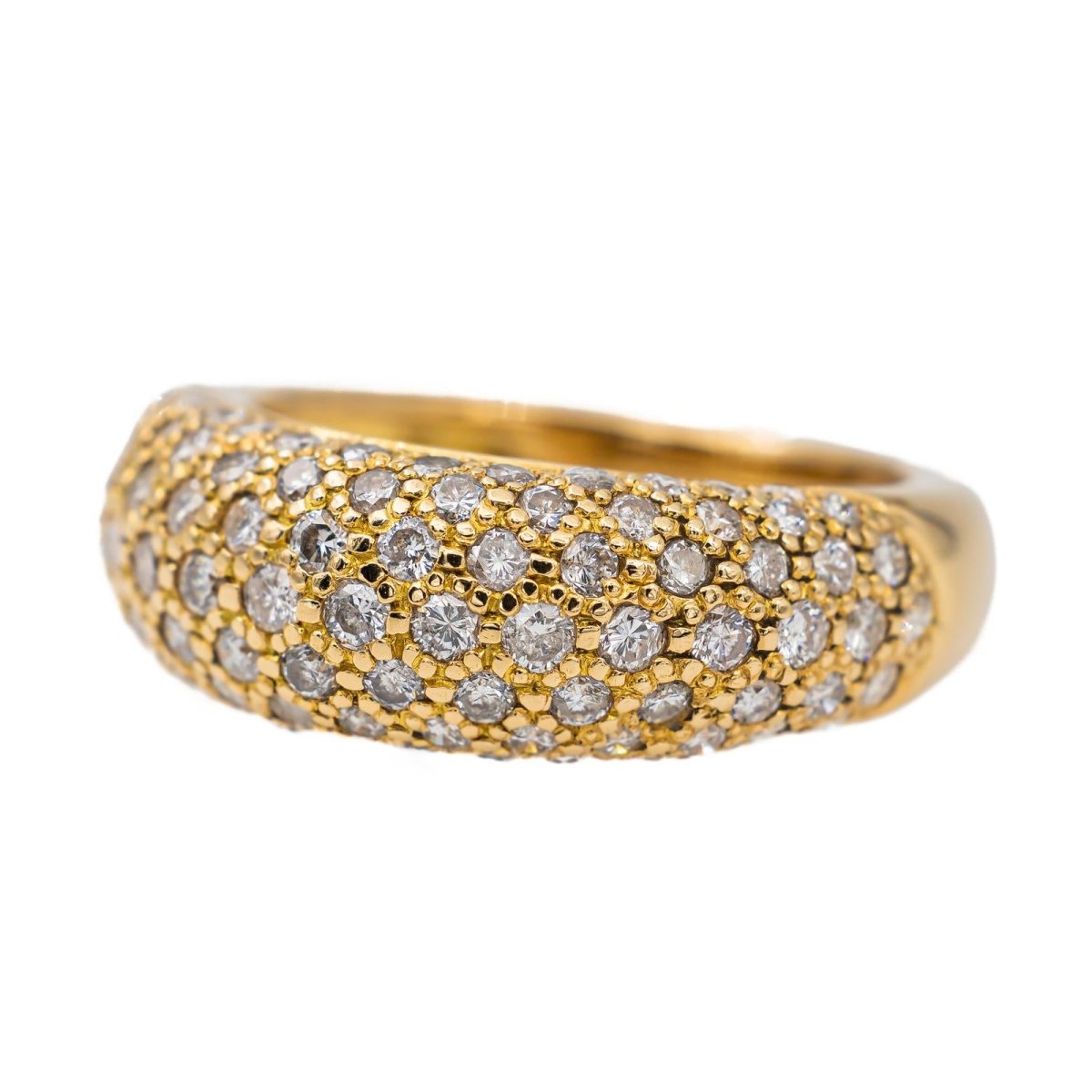Bague Jonc en or jaune et diamants - Castafiore