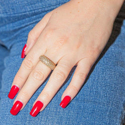 Bague Jonc en or jaune et diamants - Castafiore