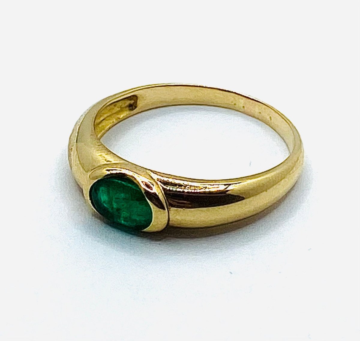Bague Jonc en or jaune et émeraude - Castafiore