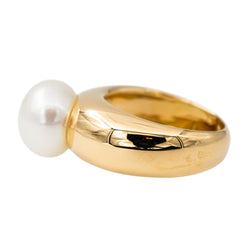 Bague Jonc en or jaune et perle - Castafiore