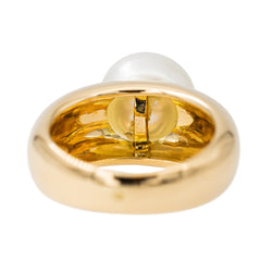 Bague Jonc en or jaune et perle - Castafiore