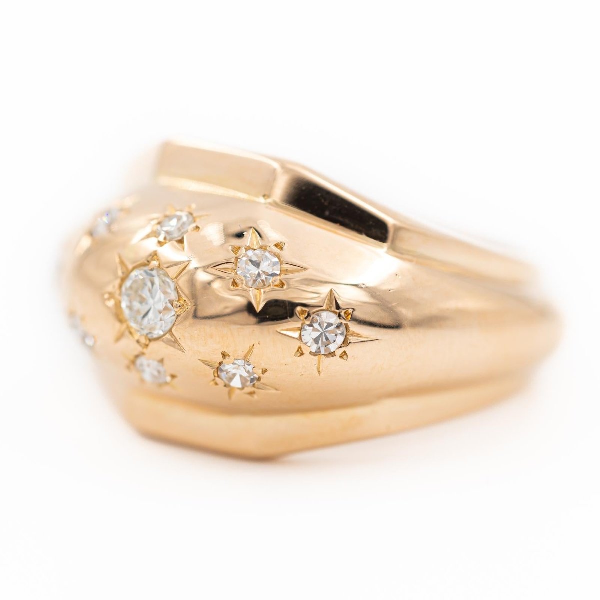 Bague Jonc en or rose et diamants - Castafiore