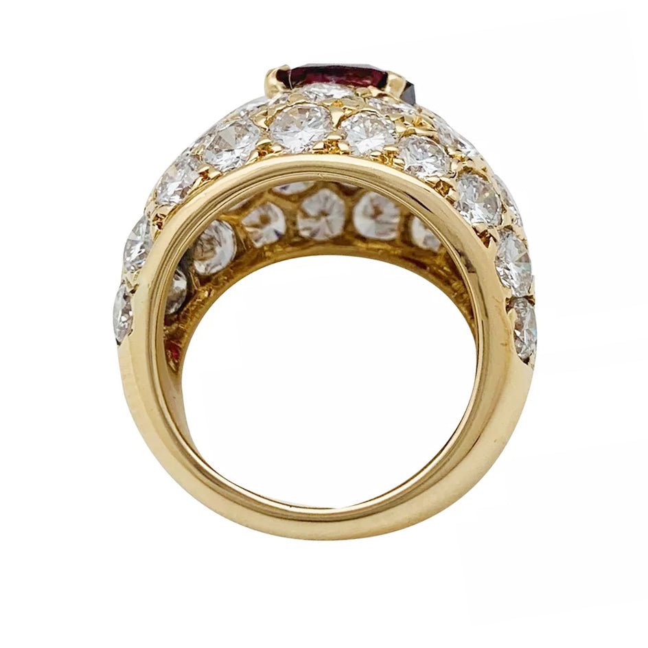 Bague Jonc M.GÉRARD en or jaune, diamants et rubis - Castafiore
