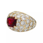 Bague Jonc M.GÉRARD en or jaune, diamants et rubis - Castafiore