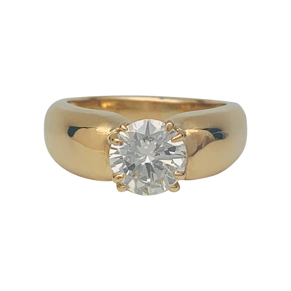 Bague jonc or jaune, diamant - Castafiore