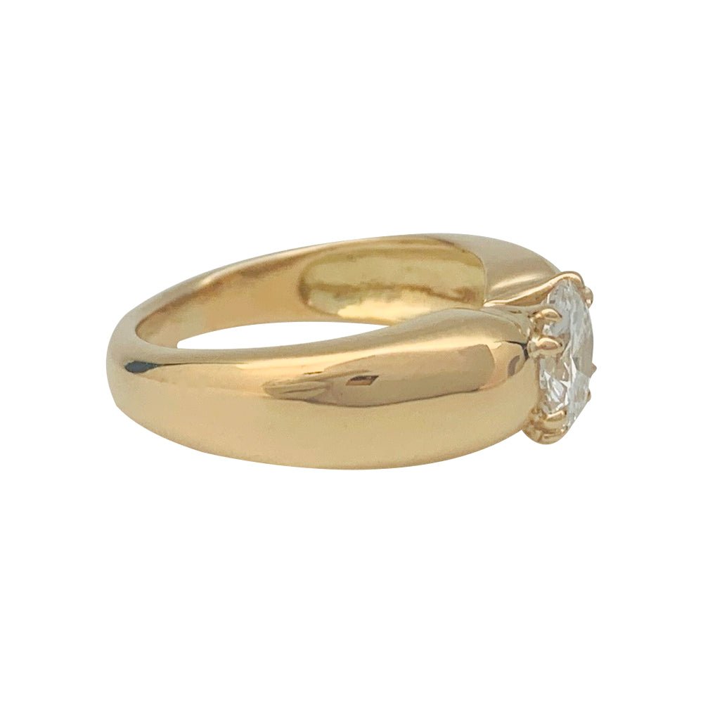Bague jonc or jaune, diamant - Castafiore