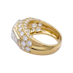 Bague jonc, or jaune, diamants. - Castafiore