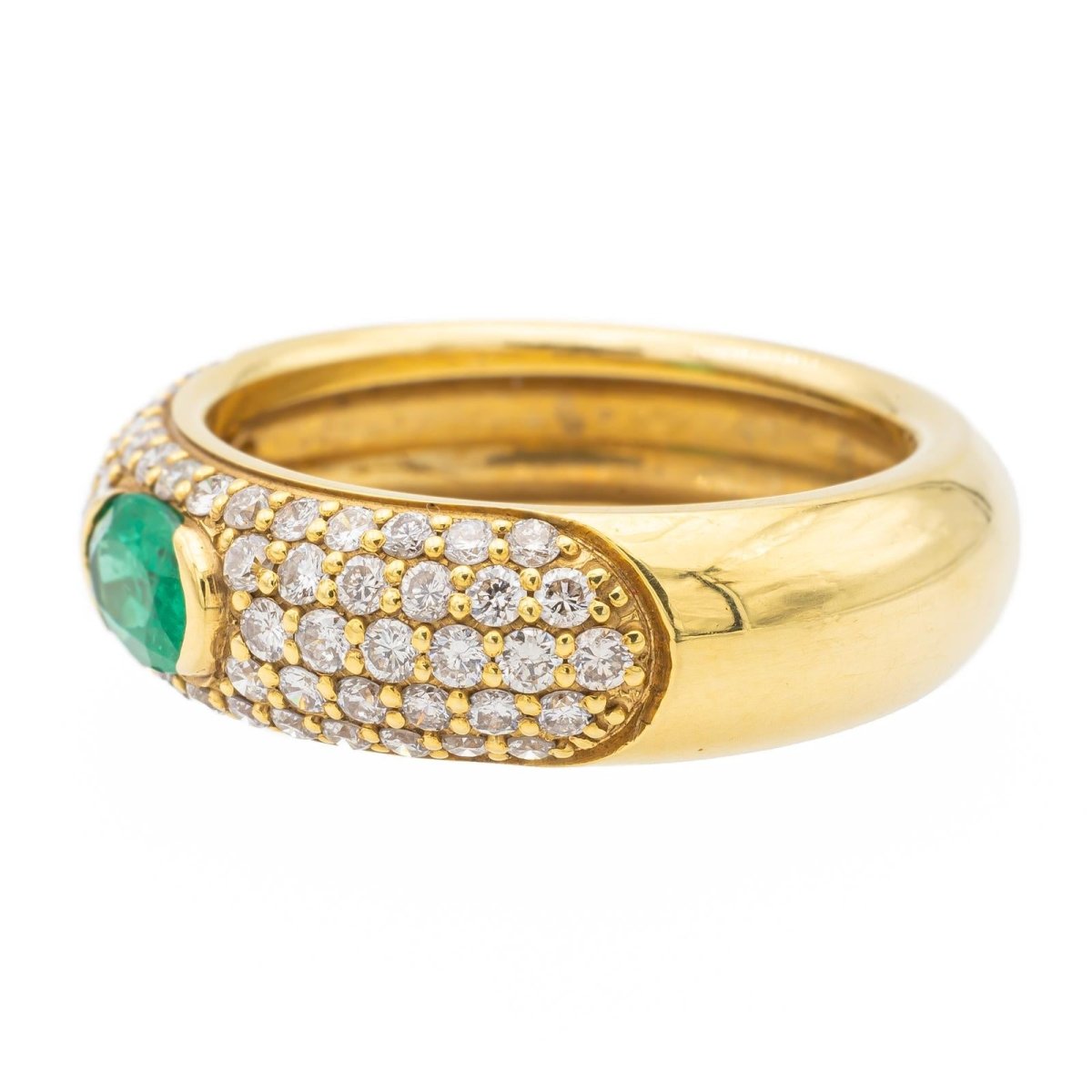 Bague Jonc Or jaune Emeraude - Castafiore