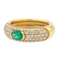 Bague Jonc Or jaune Emeraude - Castafiore