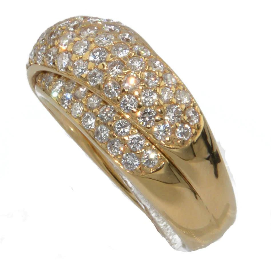 Bague jonc or jaune entièrement pavée de diamant - Castafiore