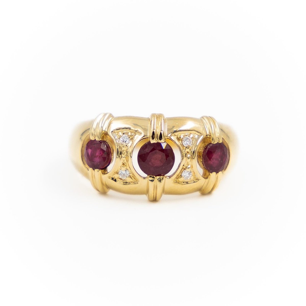 Bague Jonc Or jaune Rubis - Castafiore