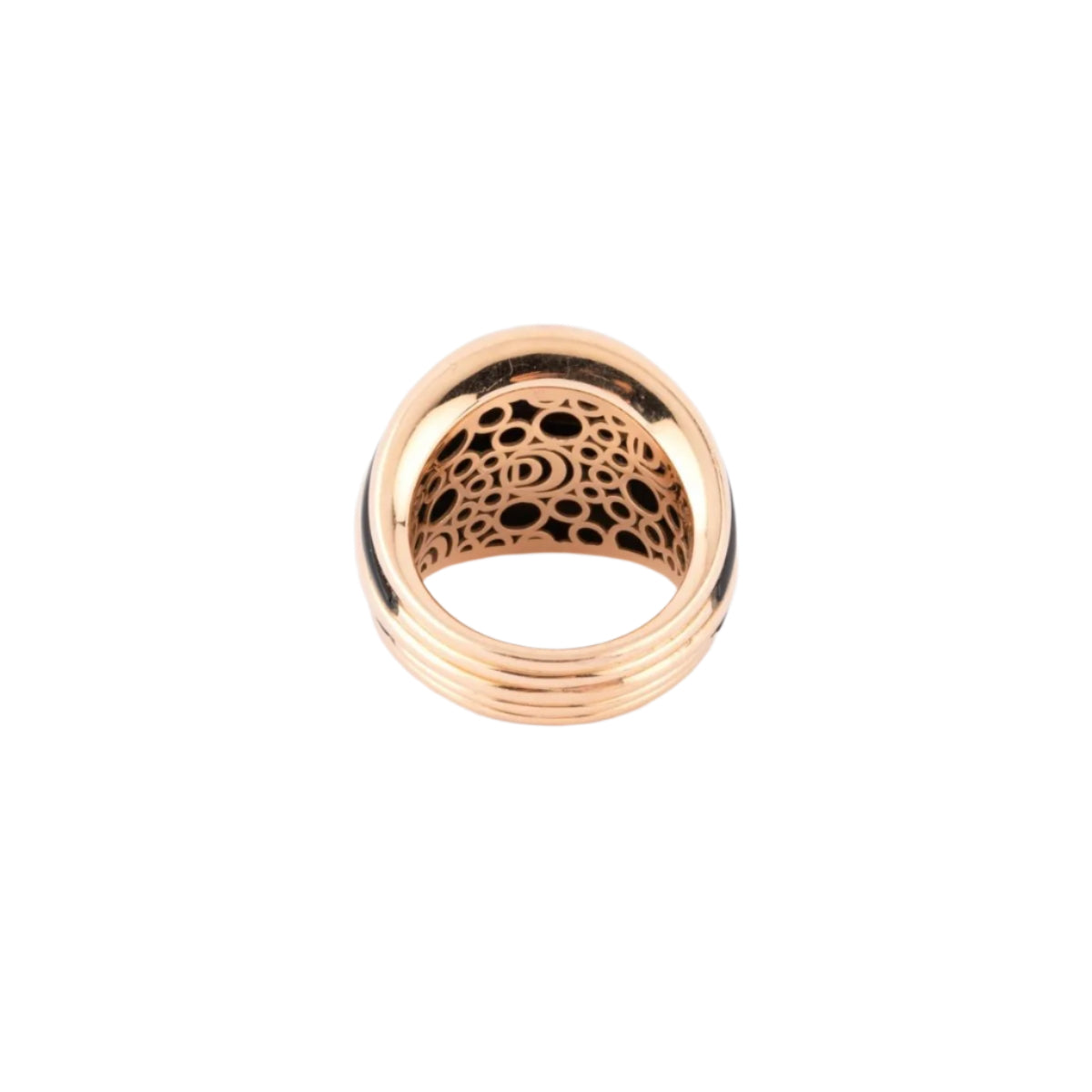 Bague jonc or rose et onyx de la maison Damiani - Castafiore