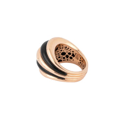 Bague jonc or rose et onyx de la maison Damiani - Castafiore