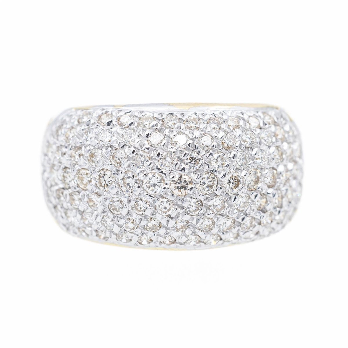 Bague Jonc Pavé diamants en or jaune - Castafiore