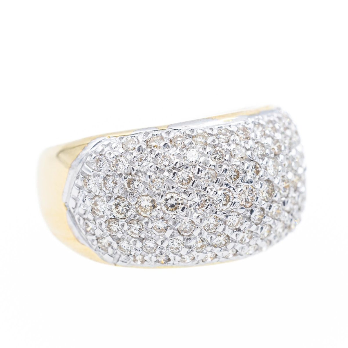 Bague Jonc Pavé diamants en or jaune - Castafiore