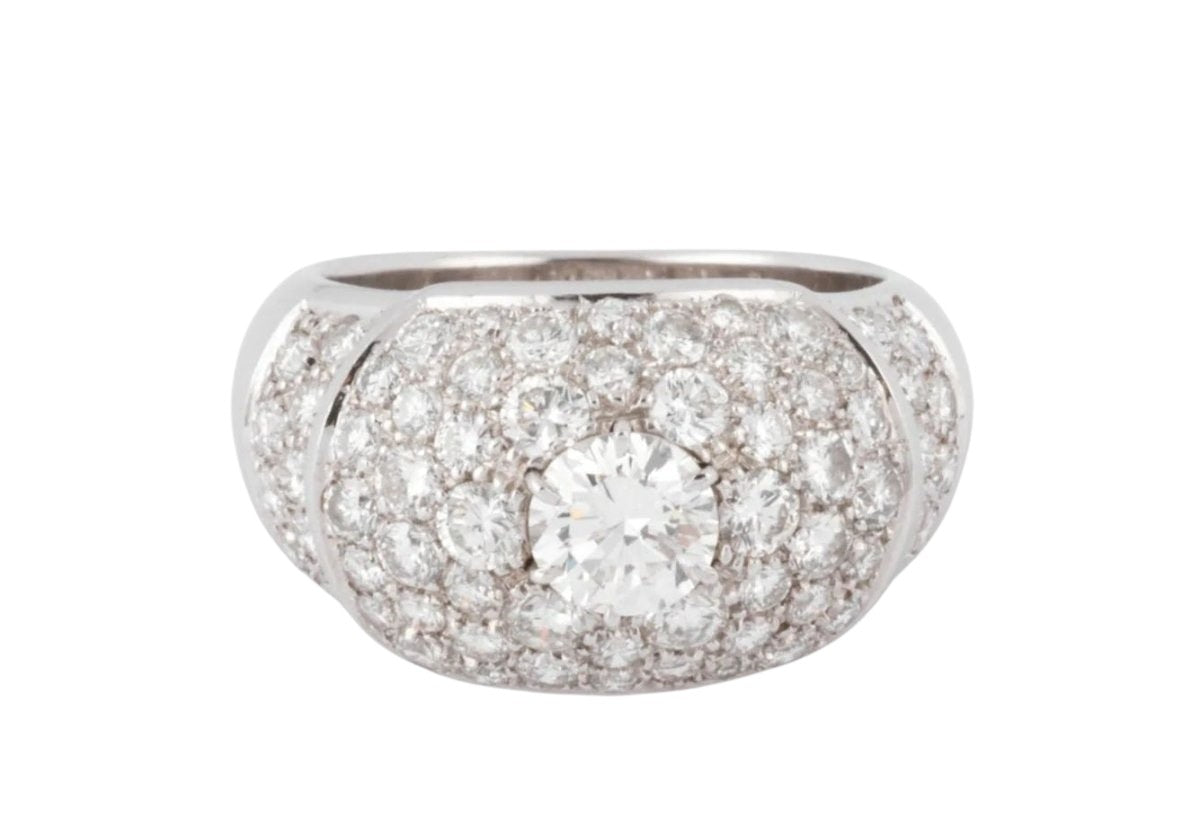 Bague jonc pavée de diamant de diamant - Castafiore