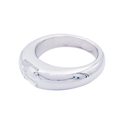 Bague jonc sertie d'une diamant taille émeraude - Castafiore