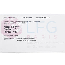 Bague jonc sertie d'une diamant taille émeraude - Castafiore