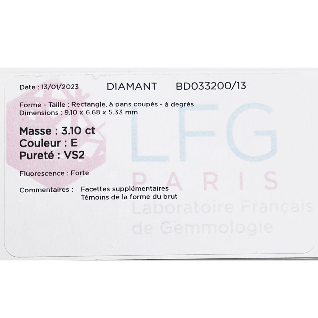 Bague jonc sertie d'une diamant taille émeraude - Castafiore