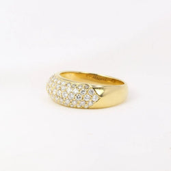 Bague jonc vintage en or pavée de diamants - Castafiore