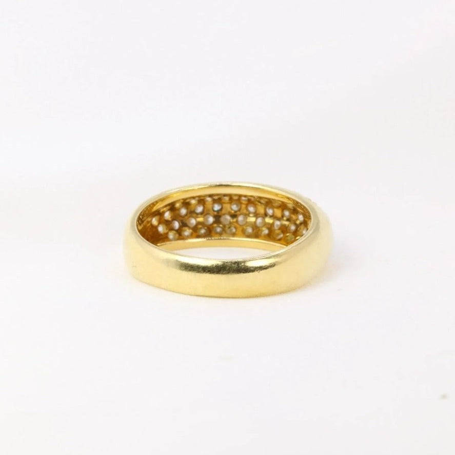 Bague jonc vintage en or pavée de diamants - Castafiore