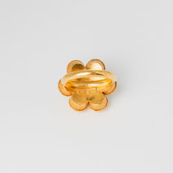 Bague Lalaounis en or jaune et cabochons d'émeraudes et d'un saphir - Castafiore