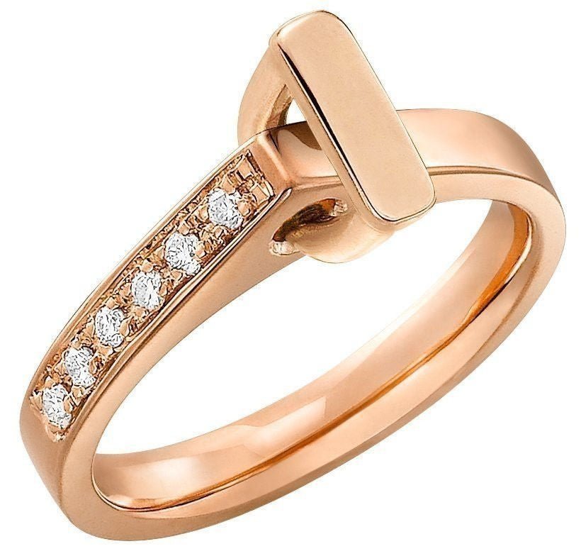 Bague Lilistone or rose diamants - Castafiore