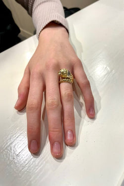 BAGUE LION RUBIS ET DIAMANTS - Castafiore