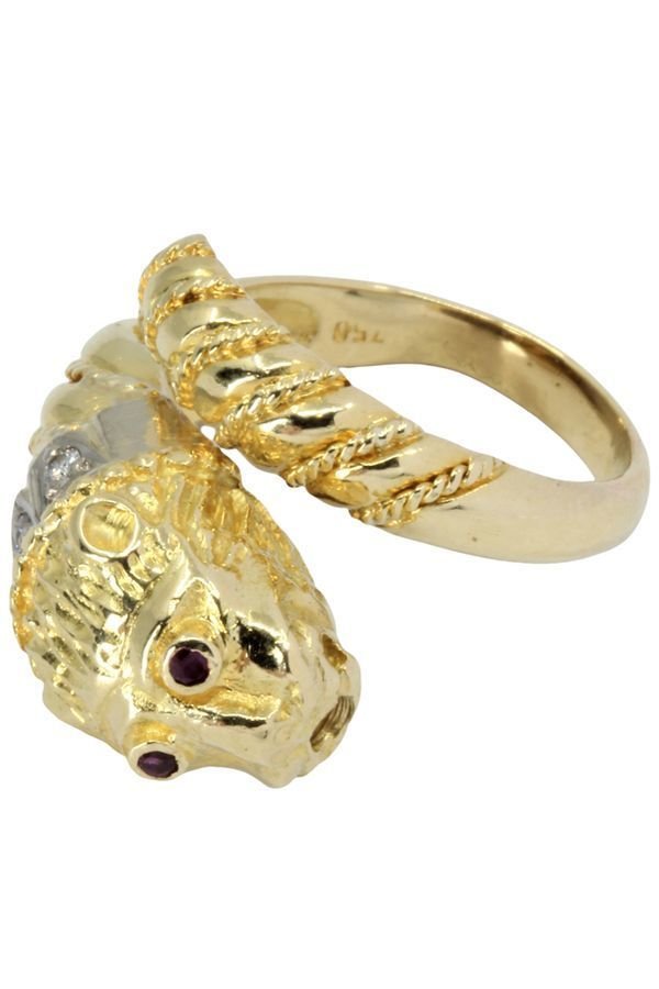 BAGUE LION RUBIS ET DIAMANTS - Castafiore