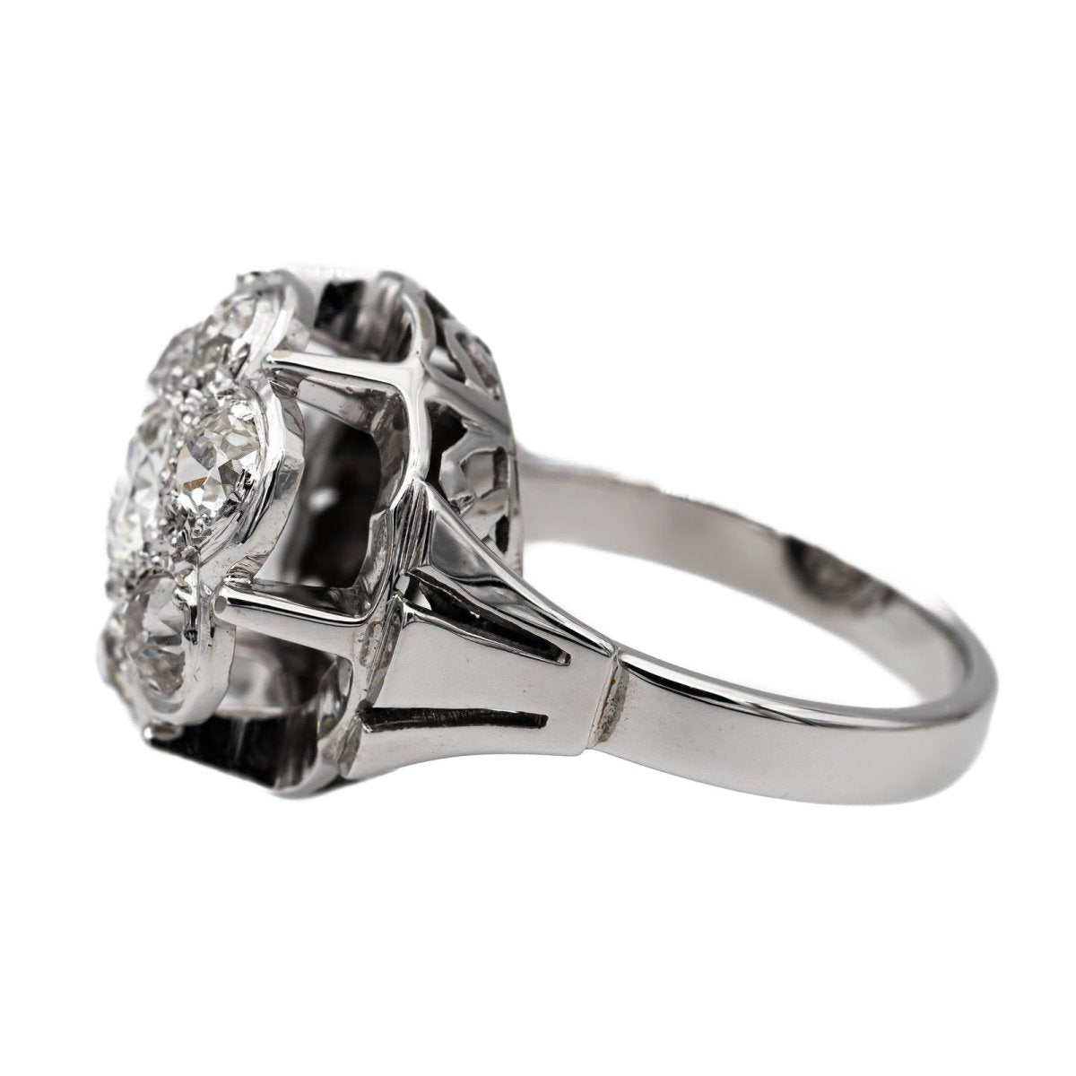 Bague Marguerite en or blanc et diamant - Castafiore