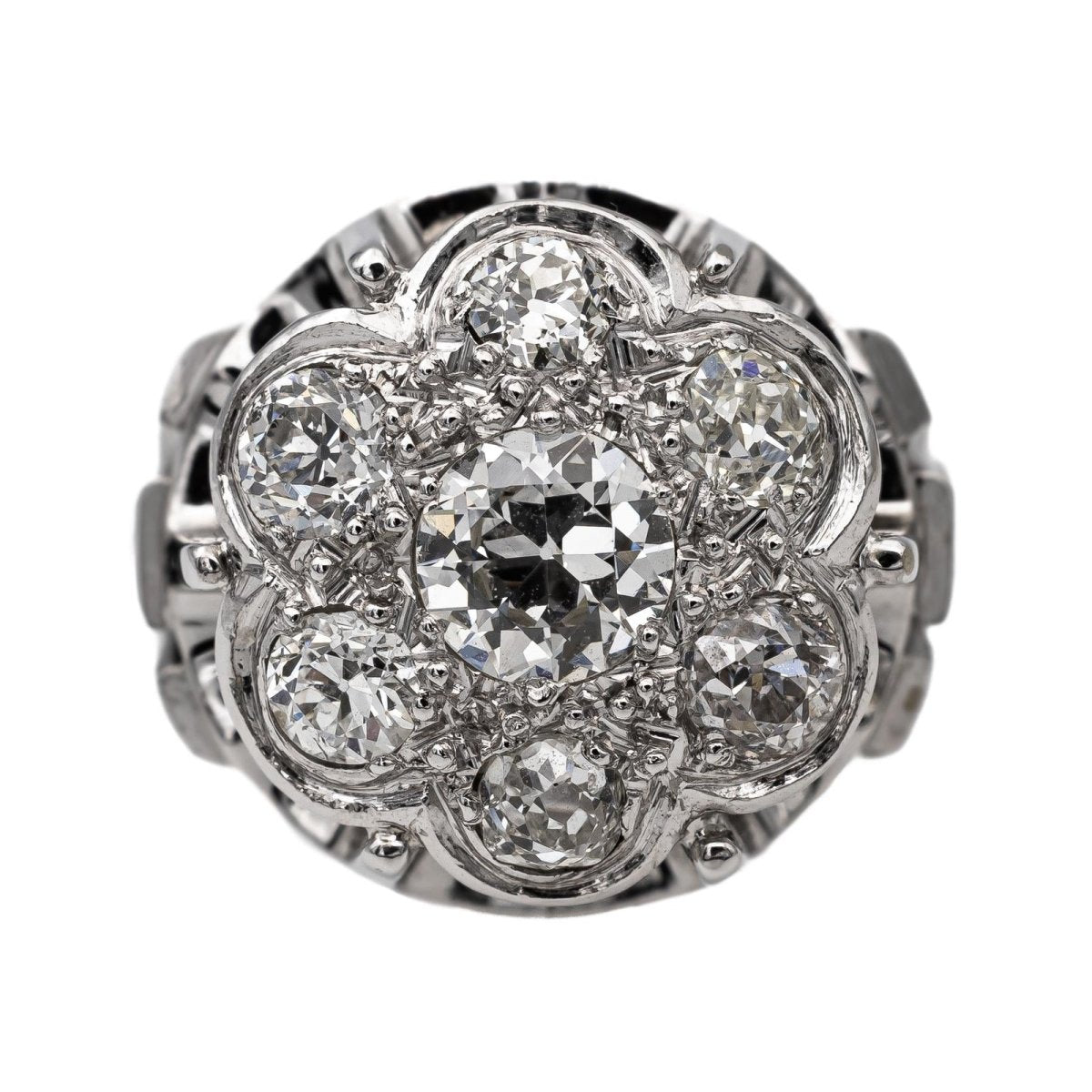 Bague Marguerite en or blanc et diamant - Castafiore