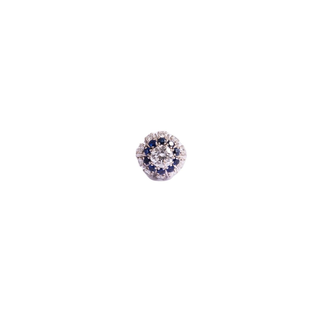 Bague Marguerite en or blanc et en diamants et saphirs - Castafiore