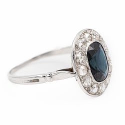 Bague Marguerite en or blanc et saphir - Castafiore