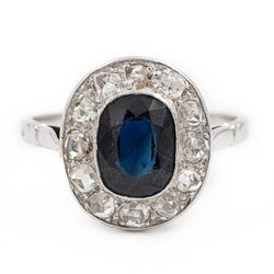 Bague Marguerite en or blanc et saphir - Castafiore