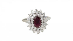 Bague Marguerite en or blanc, rubis et diamants - Castafiore