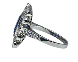 Bague Marguerite en or blanc saphir et diamants - Castafiore