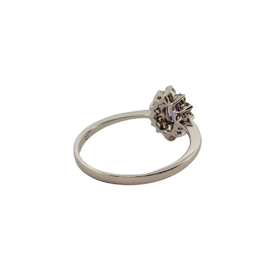 Bague Marguerite en or blanc, tanzanite et diamants - Castafiore