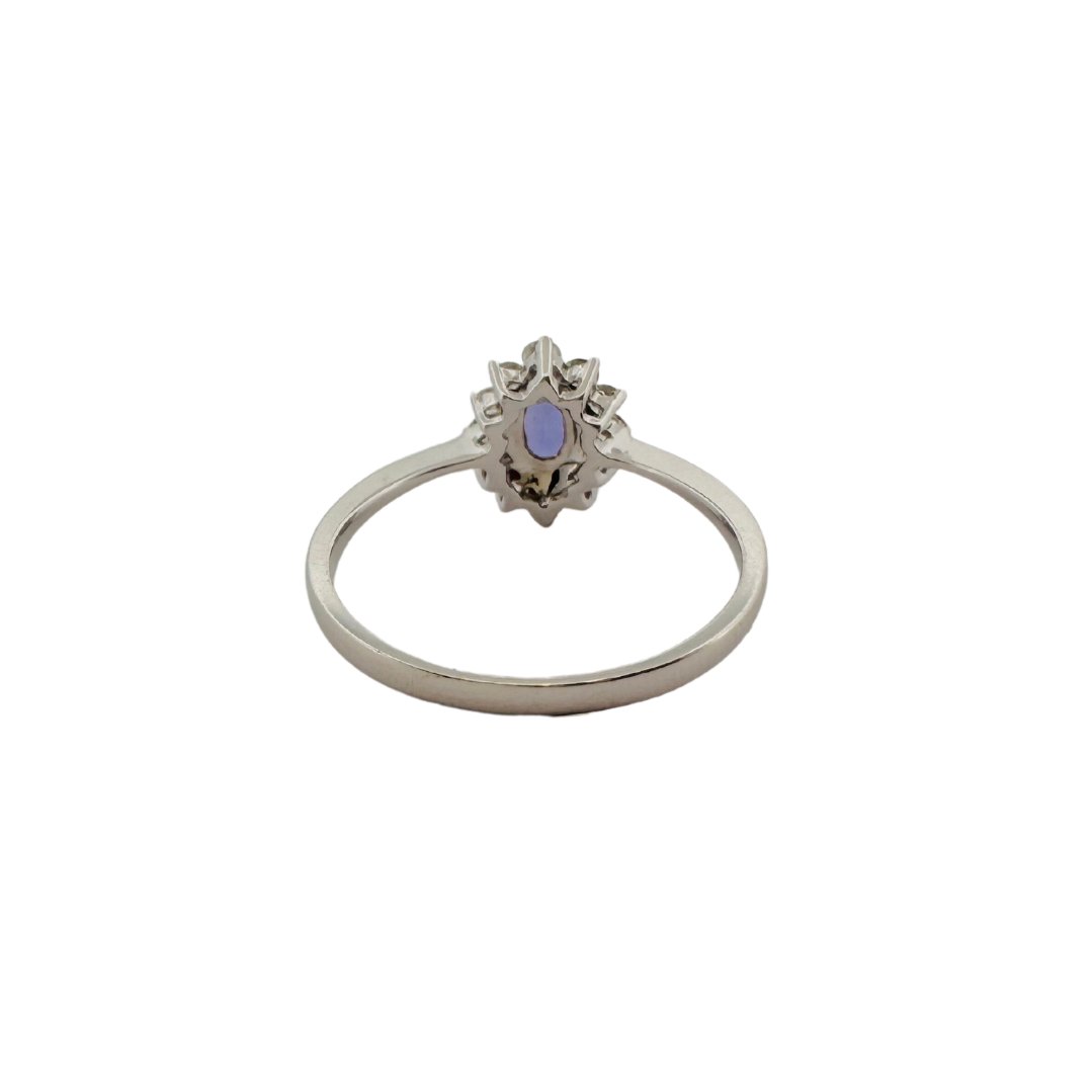 Bague Marguerite en or blanc, tanzanite et diamants - Castafiore