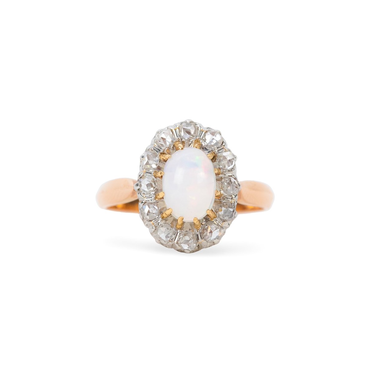 Bague Marguerite en or jaune, opale et diamants - Castafiore