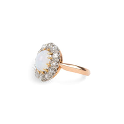 Bague Marguerite en or jaune, opale et diamants - Castafiore