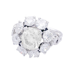 Bague Marguerite en platine et diamants - Castafiore