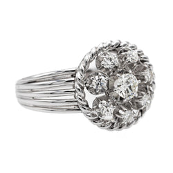 Bague Marguerite en platine et diamants - Castafiore