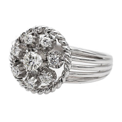 Bague Marguerite en platine et diamants - Castafiore