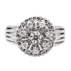 Bague Marguerite en platine et diamants - Castafiore
