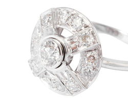 Bague marguerite en platine or gris et diamants - Castafiore
