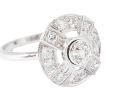 Bague marguerite en platine or gris et diamants - Castafiore